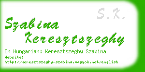 szabina keresztszeghy business card